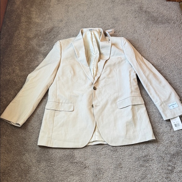 Saddlebred Anson Comfort Flex Suit Jacket Tan Blazer SIZE 44R NWT